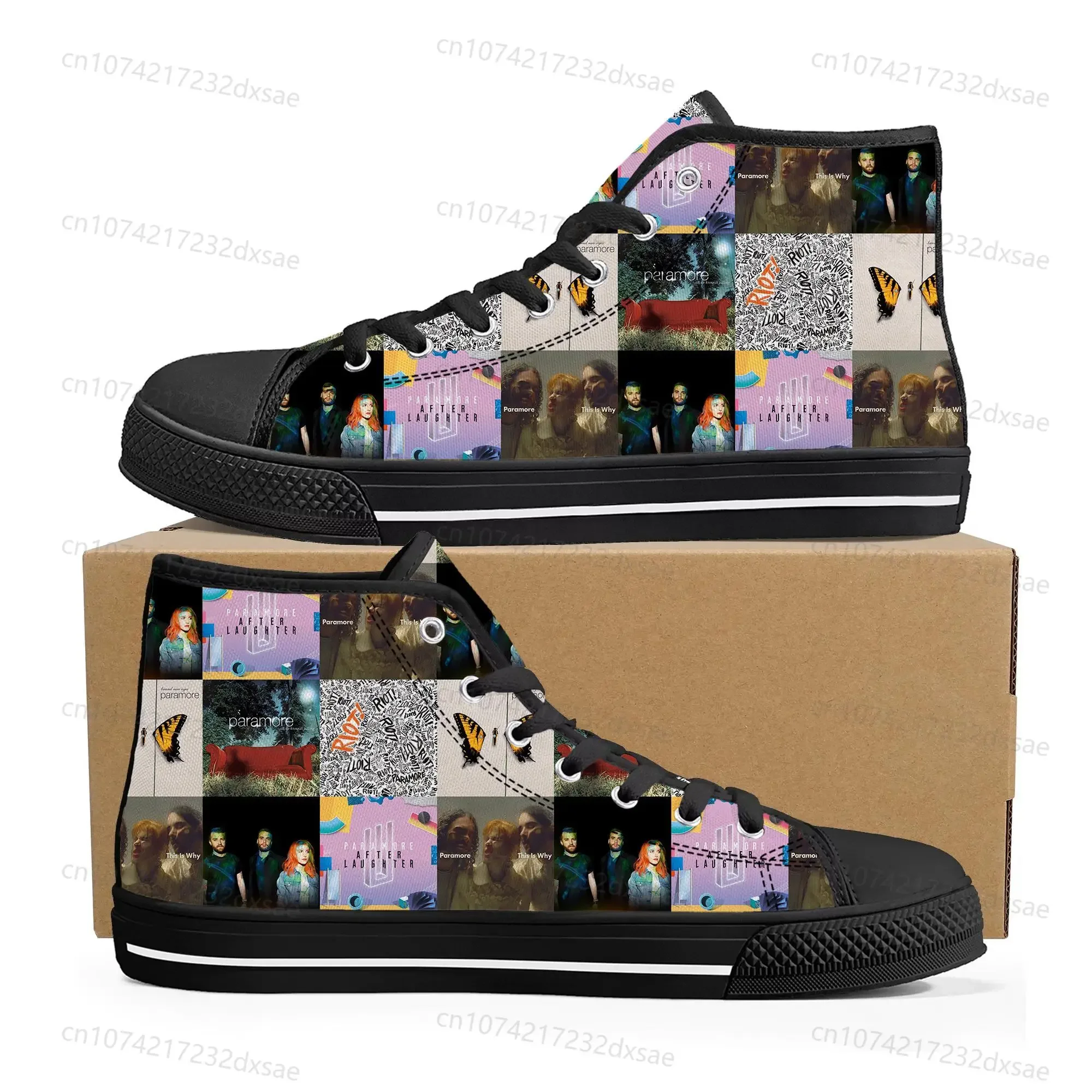 Paramore Rock Band Pop High Top High Quality Sneakers Men Women Teenager Canvas Sneaker Casual Couple Shoes Custom Shoes