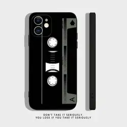 Vintage Magnetic Cassette Tape Design Phone Case - Shockproof Black Silicone - iPhone 13 Mini (Z1)