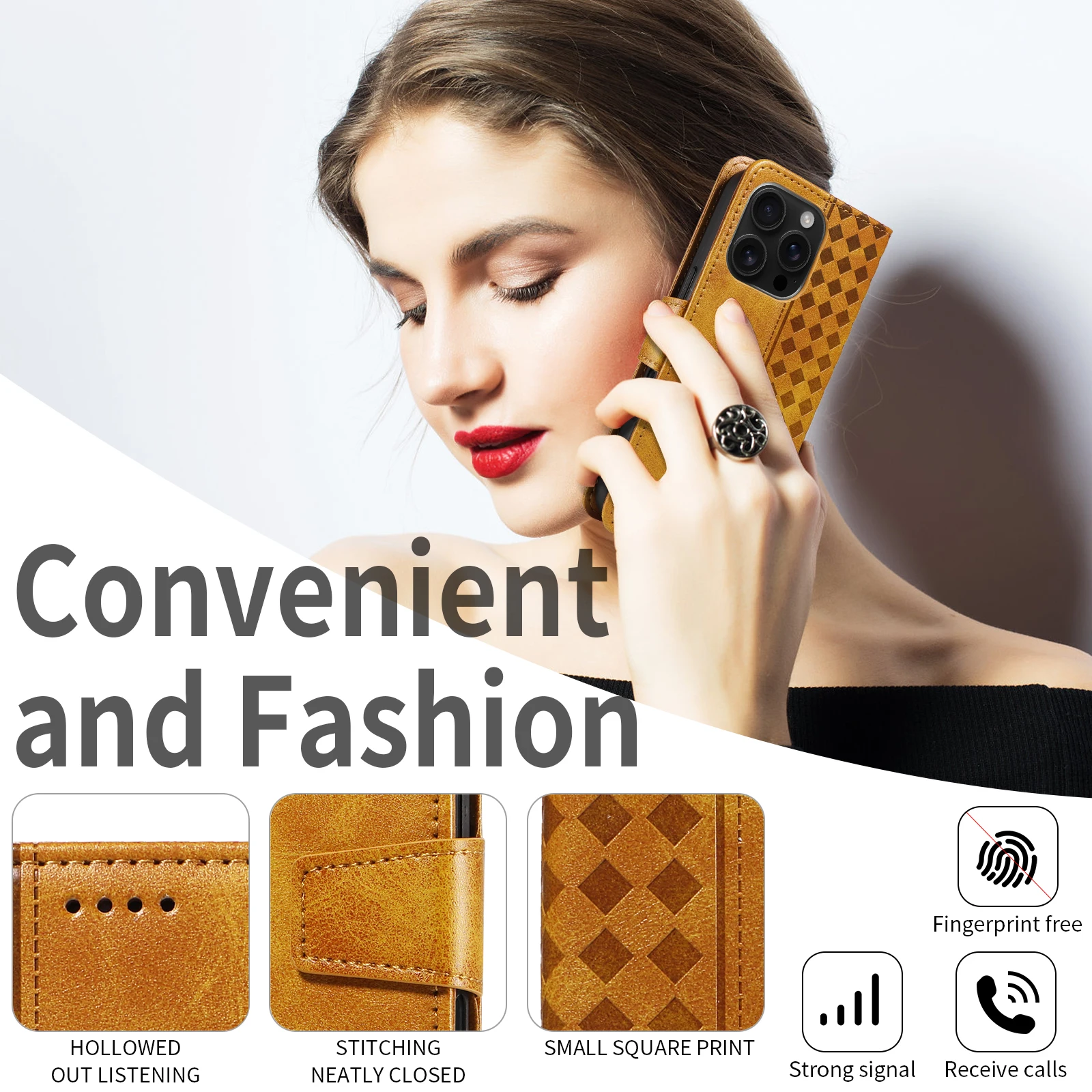 Sleek Synthetic Leather Wallet Phone Case
