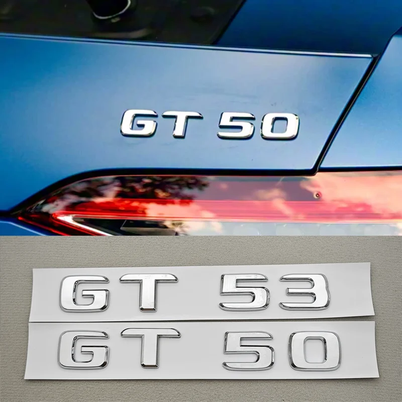 3D ABS 크롬 자동차 레터 로고 GT43 GT50 GT53 GT63 배지 엠블럼 스티커 메르세데스 벤츠 AMG GT 시리즈 테일 마킹 액세서리