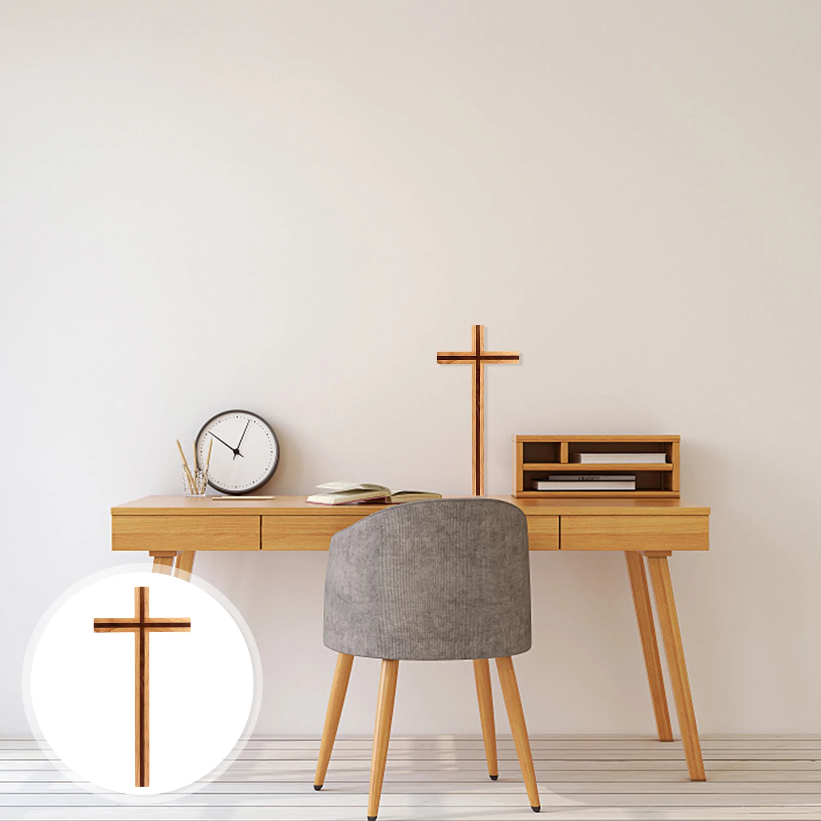 

Rubber Wood Cross Interior Decoration Smooth and Burr- free DIY Wooden ( Wood Color )
