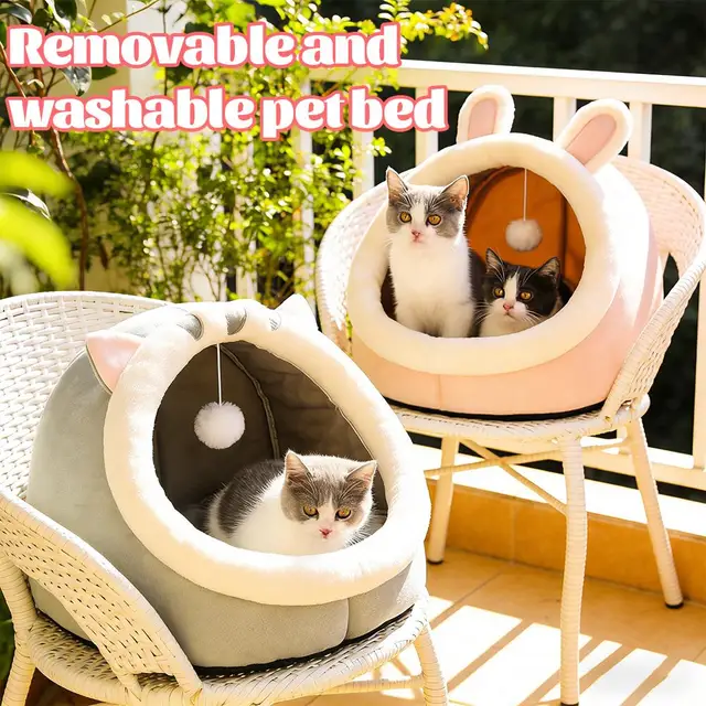 Deep Sleep Cat Bed Cartoon Pet Bed Foldable Removable Washable Pet Sleeping Bed for Small Dog Mat Bag Cave Cats Bed 2