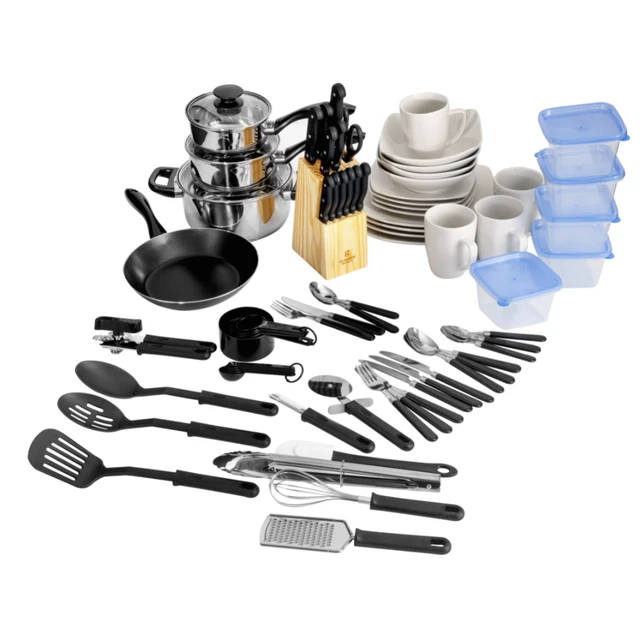 Gibson Home Essential Total Kitchen 83-Piece Combo Set, White/Red Optional  - AliExpress