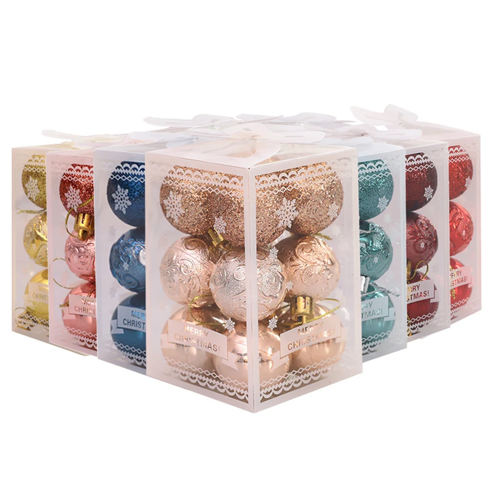 12pcs Hanging Ornament Christmas Decorative Ball Kit for Home Xmas Party Decor