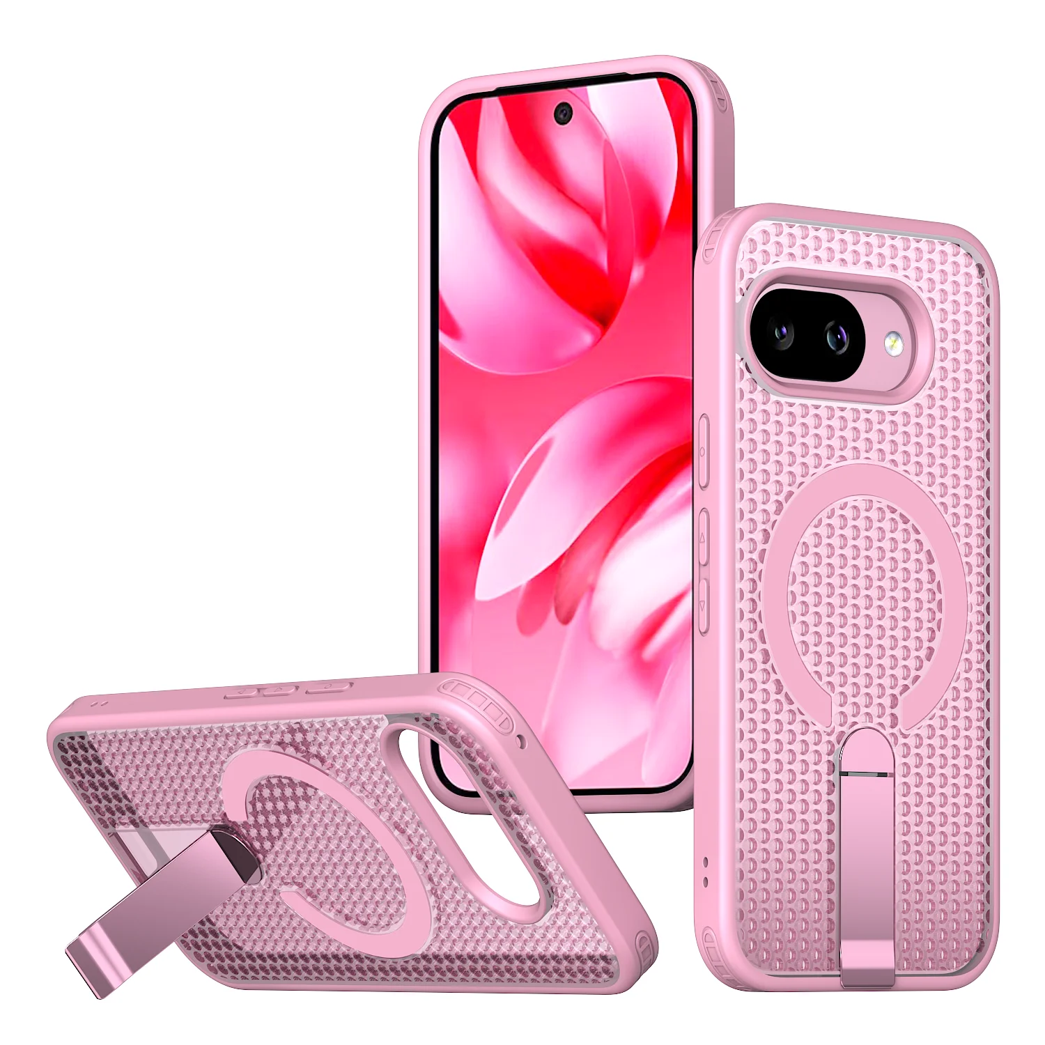 Magnetic Armor Cooling Phone Case with Heat Dissipation and Hidden Bracket