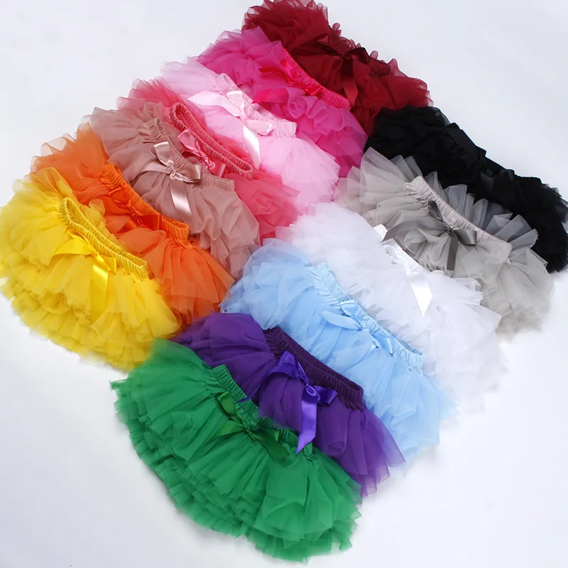 사진 촬영 투투 드레스  소녀 6 레이어 부드러운 얇은 명주 그물 푹신한 스커트  사진 촬영 생일 파티 복장 (0-12개월)