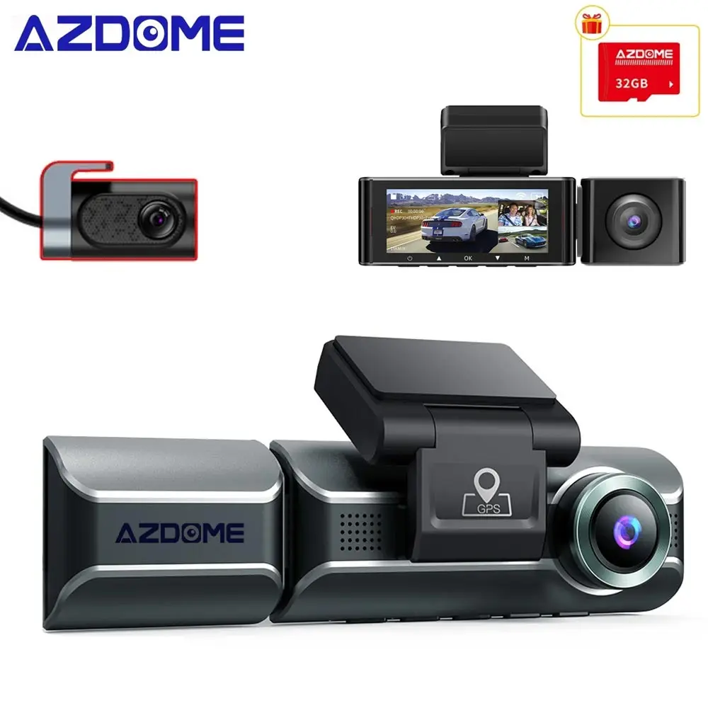 AZDOME M550 Dash Cam Channel, Built In WiFi GPS, With 64GB