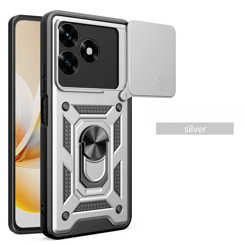 Rugged Armor Magnetic Ring Case with Slide Lens Protector