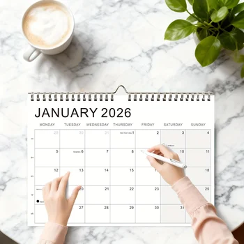 Agenda Settimanale 2026-2027 - Vista a 52 Settimane con Schede Mensili, Indicazioni di Luna Piena e Luna Crescente, Layout da Lunedì a Domenica