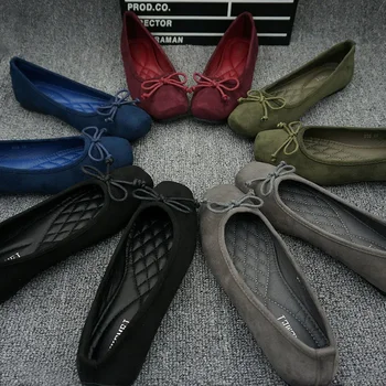 New 2024 Women's Flat Shoes Suede Leather Ladies Loafers Casual Ballerinas Moccasins Driving Shoes Large Size EU 35-42 1