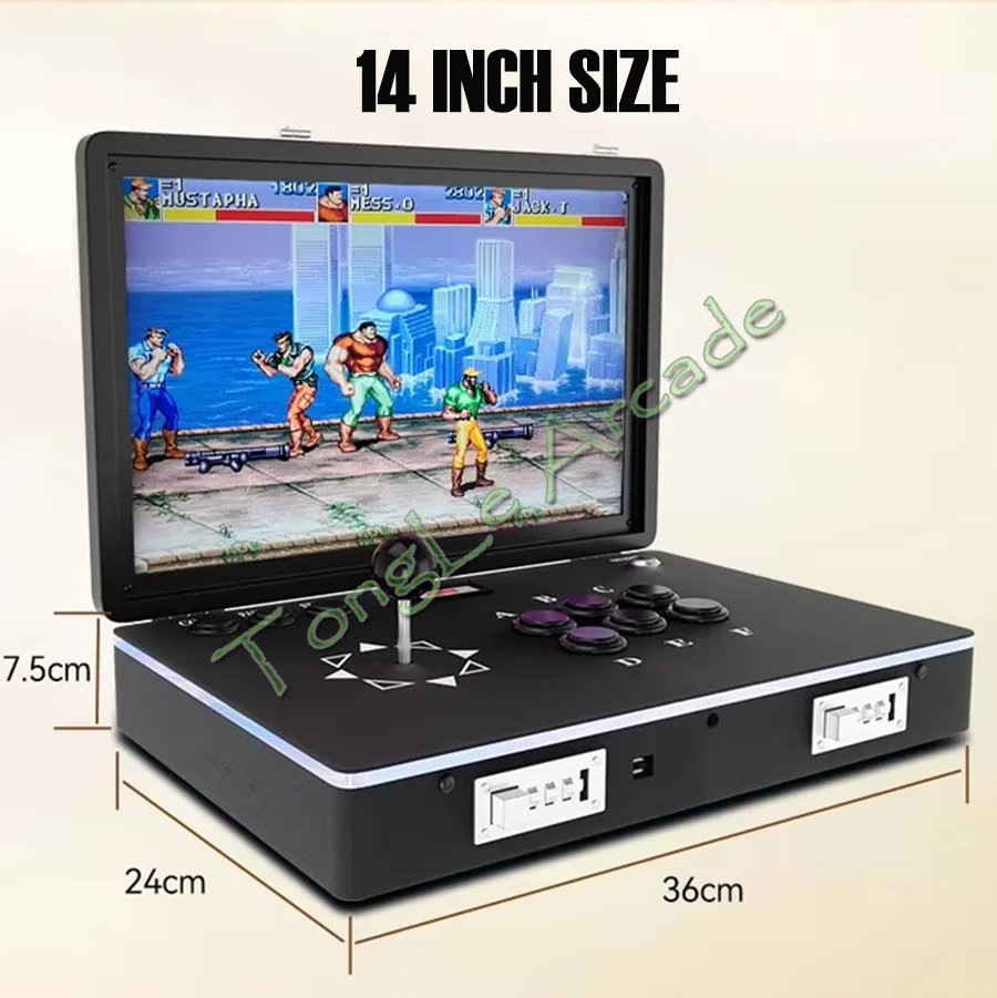 어린이용 14/21인치 LCD 비디오 게임 콘솔, 판도라 X5 35000 in 1 마더보드 TV 연결 레트로파이 미니 머신, 2인용 아케이드 스틱