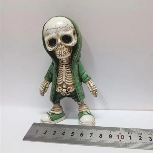 Skeleton Figurine Skull Resin Statue Cool Skeleton Decorative for Desk Decor Display Auto Rearview Mirror Pendant Accessory