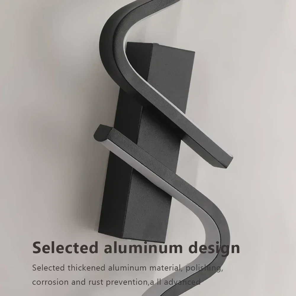 Modern LED 60/80/100cm Wall Lamp Black Aluminium Lights For Entrance Hallway Corridor Bedside Decorative Illumination Fixtures