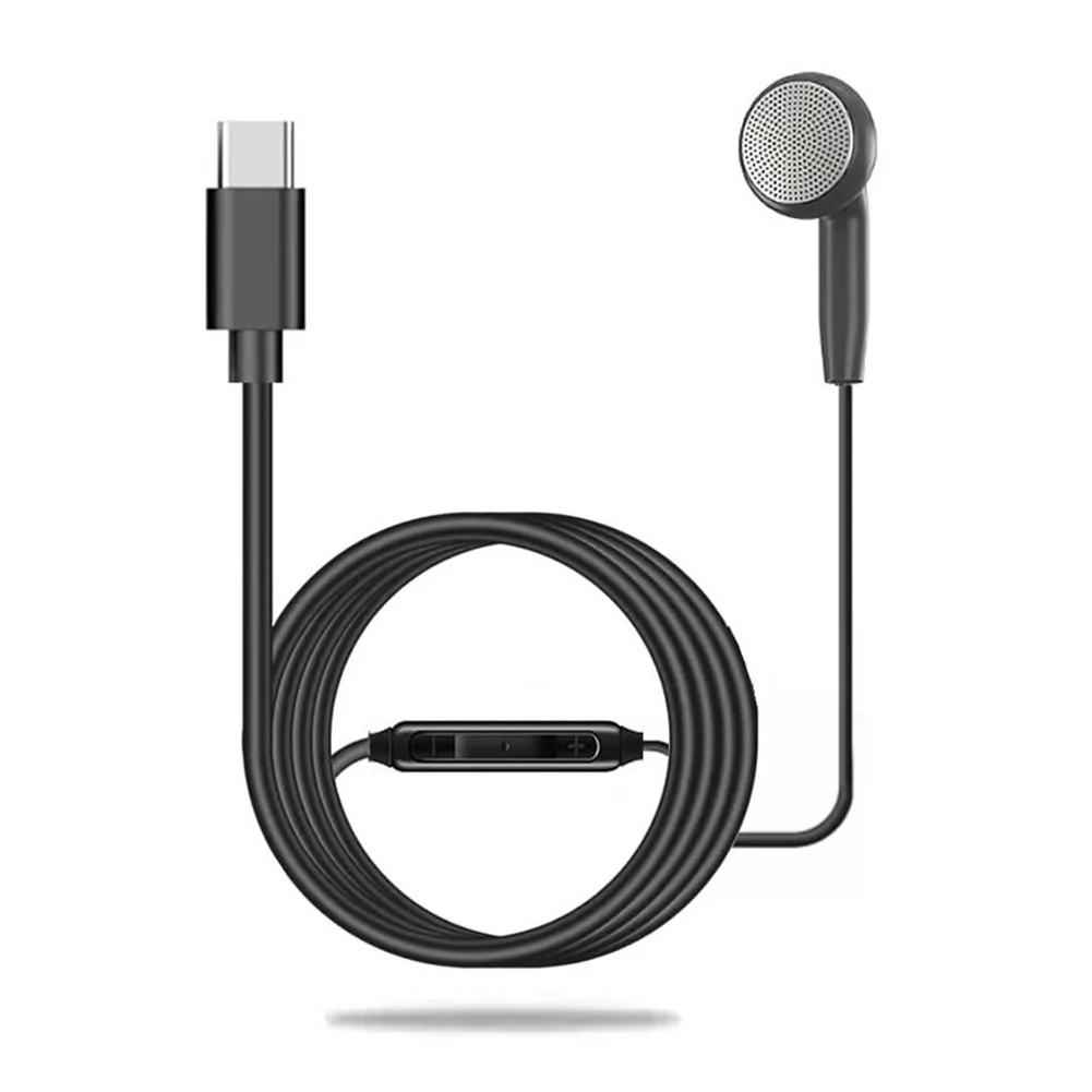 Universal Mono Earbud with 3.5mm/Type-C Connectivity for Clear Audio Experience