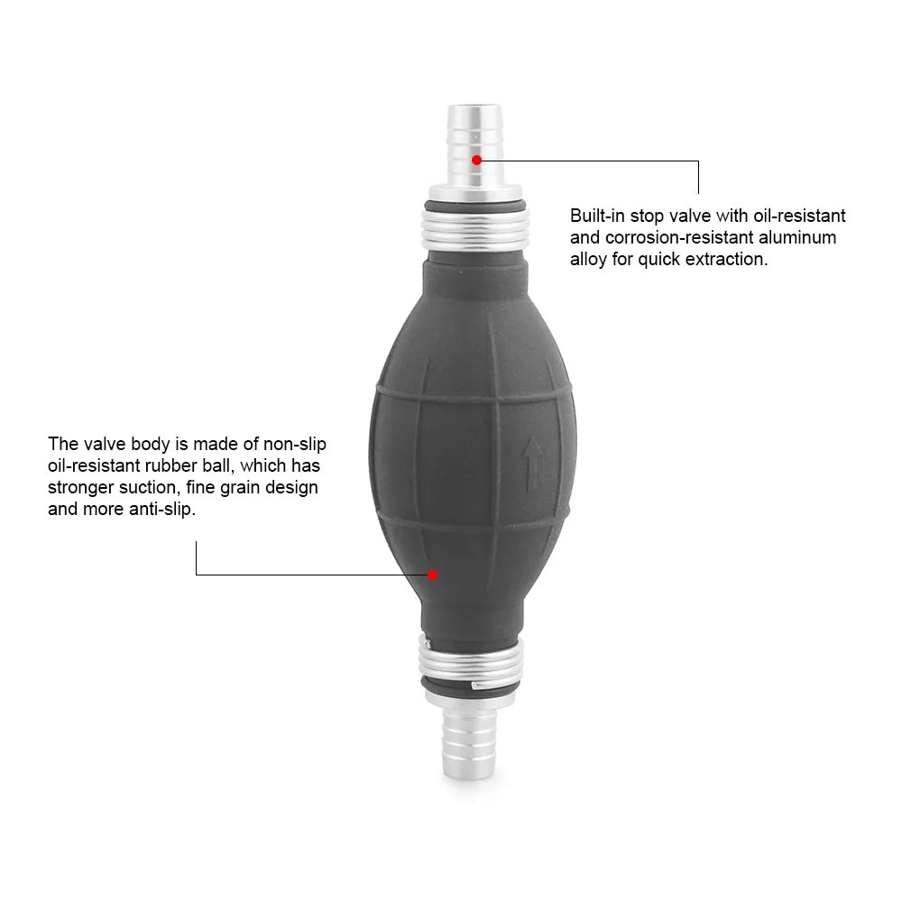 Fuel Pump 6mm/8mm/10mm/12mm Hand Rubber Aluminum Primer Bulb for Car Boat Marine Outboard