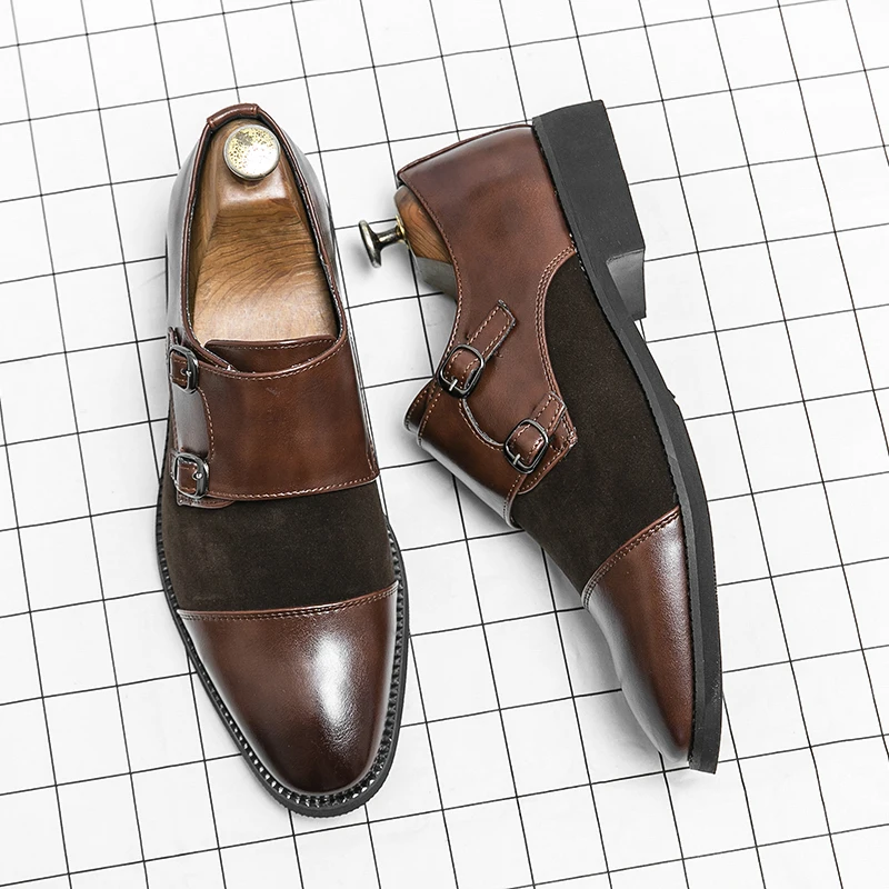 New Mens Casual Leather Oxfords Dress Suit Wedding Monks Comfortable Gentleman Stylish Business Formal Shoes Loafers Flats 38~48