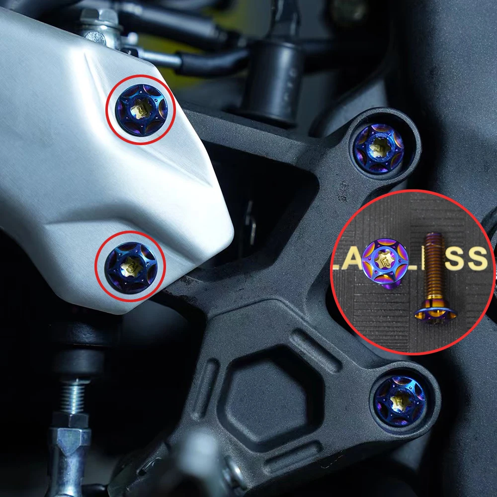 FLAWLESSTI Gr5 Titanium Bolt Front Caliper Fork ABS Line Footrest