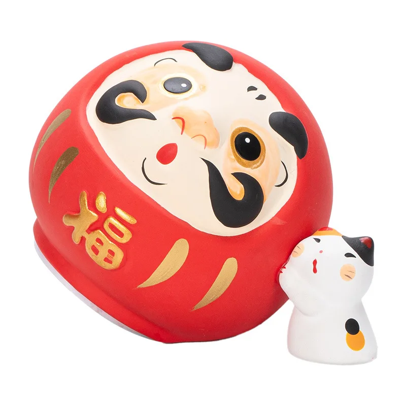 Piggy bank Japanese pottery Daruma Doll Crafts Lucky Charm Fortune Ornament Landscape Home Decor Miniature Accessories Gifts 6