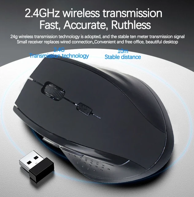 Souris optique sans fil pour ordinateur portable, souris de jeu, bureau,  2.4G, 7300G