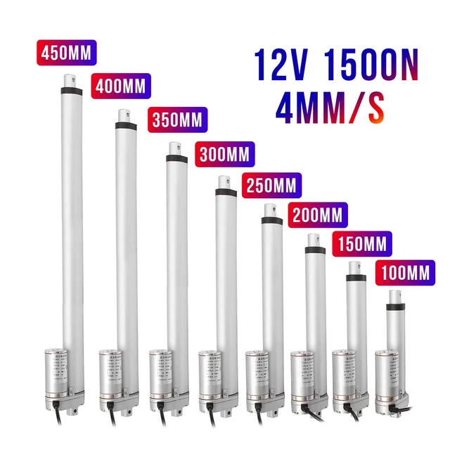 Actuador Lineal 1500N DC 12V Motor Eléctrico Soporte de Montaje