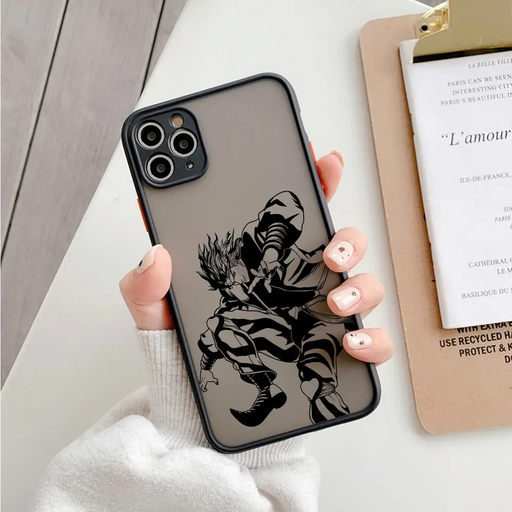 JoJo's Bizarre Adventure Coque, funda mate para iPhone 15, 11, 13, 14, 12 Pro Max, Mini, X, XS, SE, 7, 8 Plus, JoJo Kujo Anime