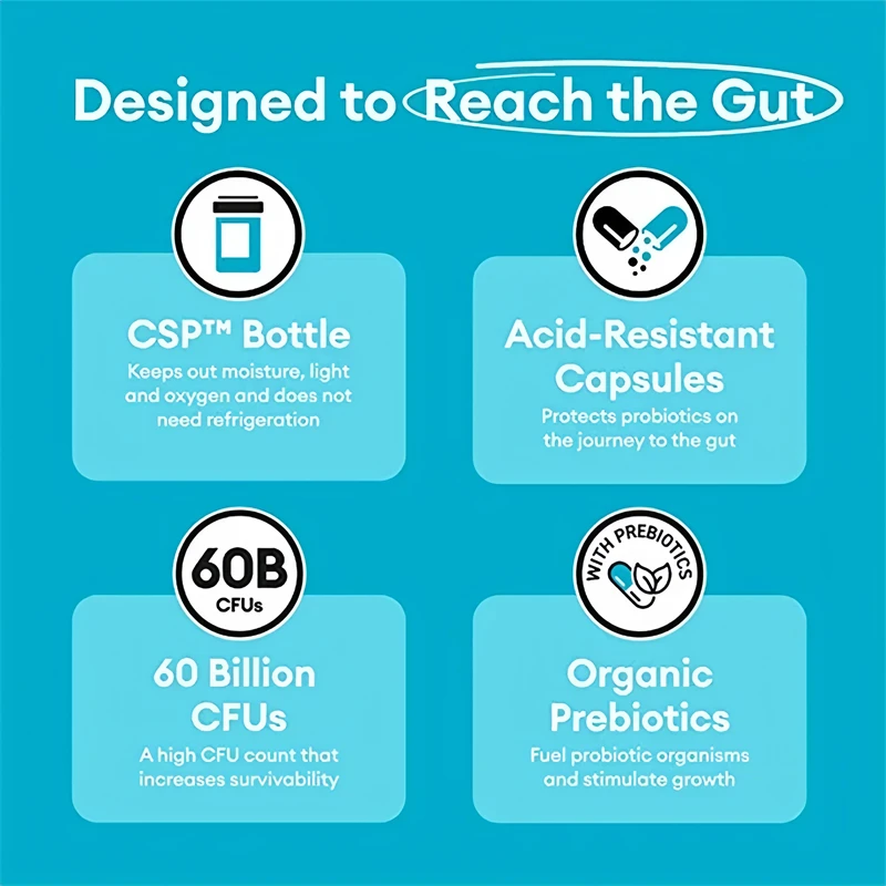 Probiotics 60 Billion Cfu Capsules With Prebiotics For Digestion_voghion.com