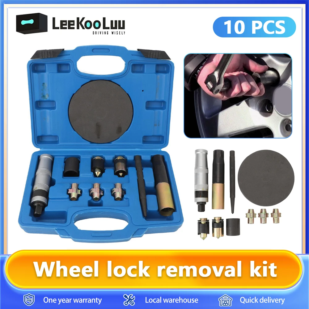 Leekooluu Wheel lock removal kit, Locking Wheel Nut Key Replacement Remover Kit, Compatible with Virtually Most Wheel Nut
