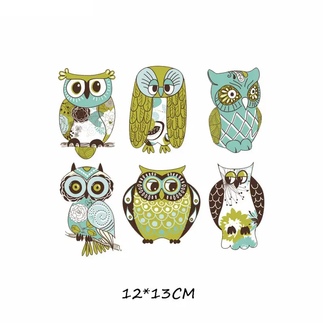 Cartoon Animal Patch Set Iron on Transfer Cute Unicorn Cat Owl Dog Flower Patches for Kids Girl Clothing T-shirt DIY Heat Press 466