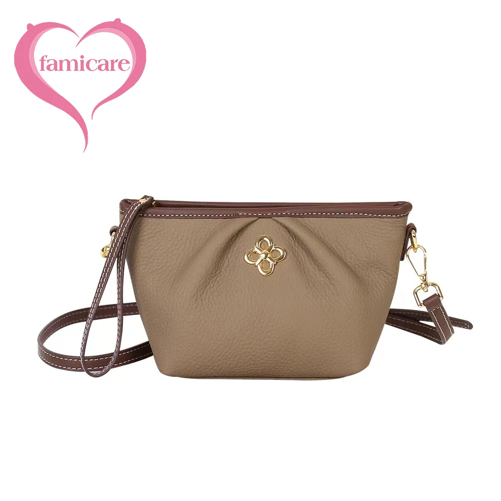 

Women's Bag Genuine Leather Senior Sense Crossbody Handbag First Layer Cowhide Casual Small Square One Shoulder Bags For Women