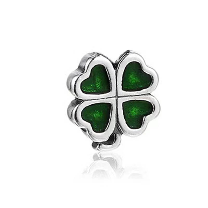 Daisy Four-Leaf Clover Palm Tree & Coconuts Dangle Charm Beads Fit Original 925 Sterling Silver Bracelet DIY Women Jewelry Beads Charms Charm Jewelry Charm Bead Silver Charm Bracelet Silver Charm Bead Sterling Silver Beads Charm