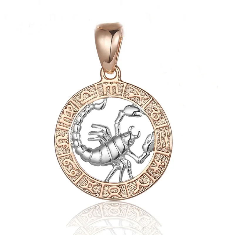 12 Constellation 585 Rose White Gold Zodiac Pisces Pendant Necklace