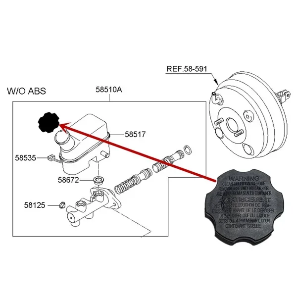 585312B500 Brake Master Cylinder Fluid Reservoir Cap FOR Hyundai ACCENT AZERA SANTA FE SONATA For KIA OPTIMA SORENTO SOUL