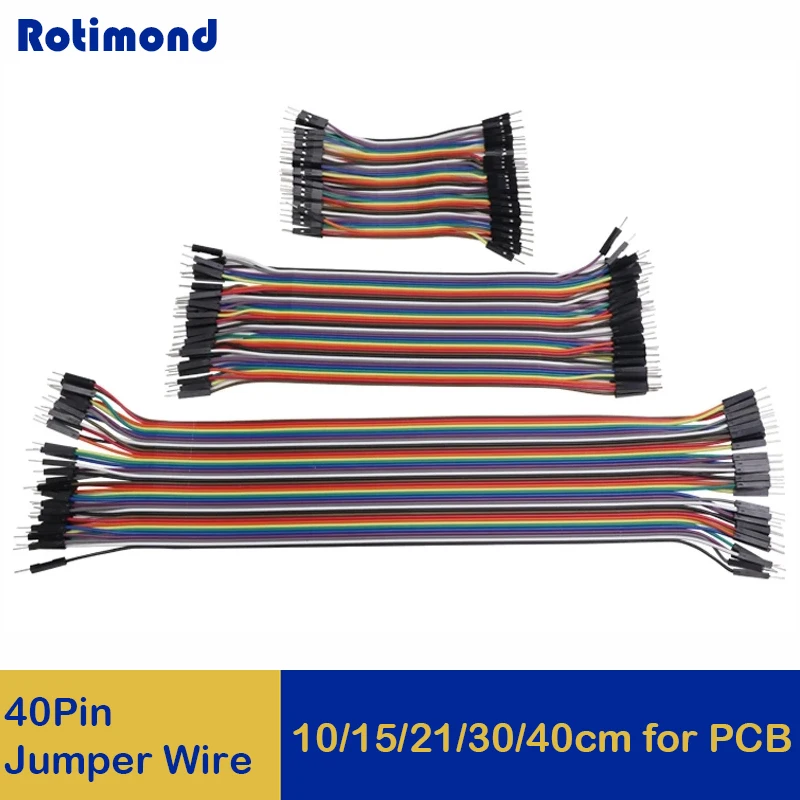 

40Pin Jumper Wire Pins Male to Male Female to Female Cable Kit DIY Electron Line 2.54mm for PCB Arduino 10cm 21cm 30cm 40cm