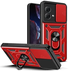 Durable Camera Protect Case with Hybrid Ring Cover for Moto G10 Power (Red)