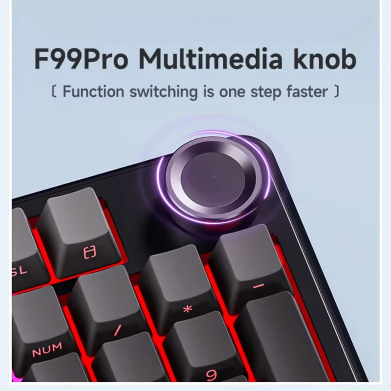 Aula F99 Pro Mechanical Keyboard Wireless 3mode 8000mah Long Battery Life 98keys Customized Gaming Keyboard Laptop Accessories