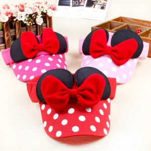 Image for Mickey Mouse Ear Kids Baby Hat Cute Lace Bows Summ 