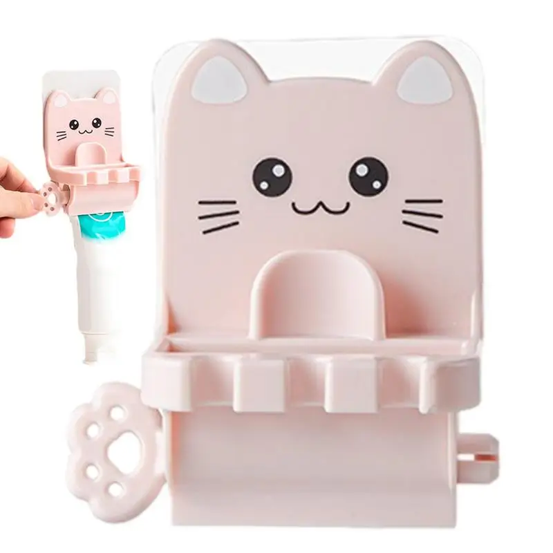 

Toothpaste Squeezer Tube Roller Punch Free Wall Mounted Manual Cute Cat Toothpaste Squeezers 14*11*8cm Cute Cat Rotatable