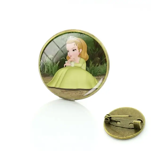 Disney Sofia The First Characters Cartoon Cute Princess Image Brooch Round  Glass Pins Girls Women Fashion Vintage Jewelry Fwn780 - Brooches -  AliExpress