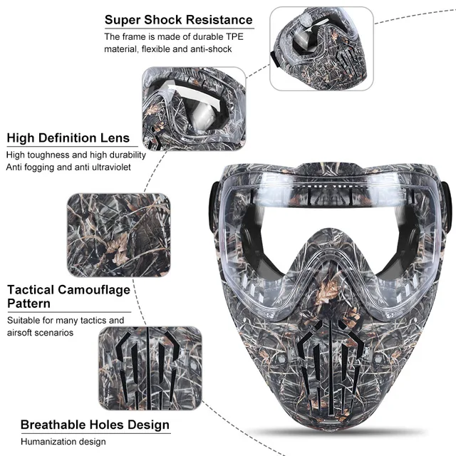 Maschera FMA F1 Per Paintball E Airsoft - Antiappannamento, Lente Argento, Protezione Completa Viso - Foto 2