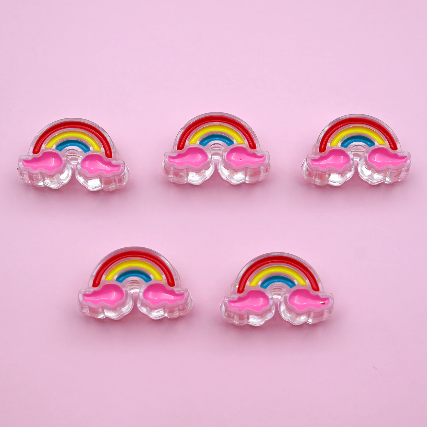 Rainbow Cloud Acrylic Beads for DIY Craft Accessories