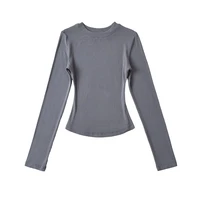 LUNDUNSHIJIA 2024 Autumn Winter Sexy Women Basic O-neck Long Sleeve T-shirts Ladies Slim Elasticity Cotton Tee Tops 16 Colors 5