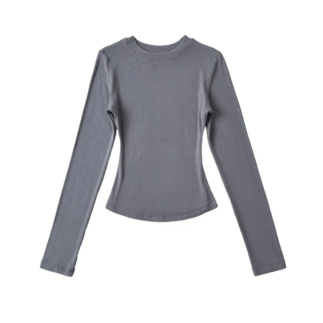 LUNDUNSHIJIA 2024 Autumn Winter Sexy Women Basic O-neck Long Sleeve T-shirts Ladies Slim Elasticity Cotton Tee Tops 16 Colors 5