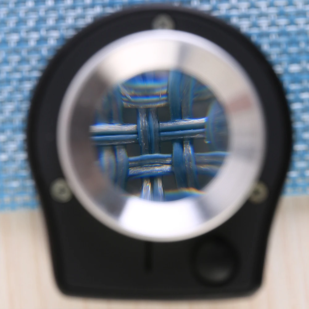 Optical Glass Lens Magnifier 30X 6 LED Full Metal Folding Linen Tester Loupe