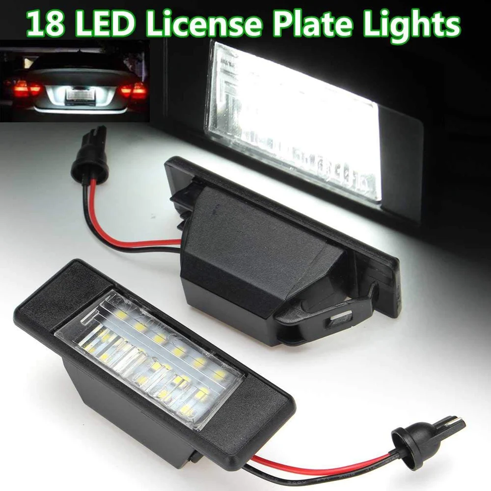 2Pcs Car 18Leds Luci Targa In Plastica Per Nissan Qashqai X-Trail Juke Primera Bright Led Number Luce Targa