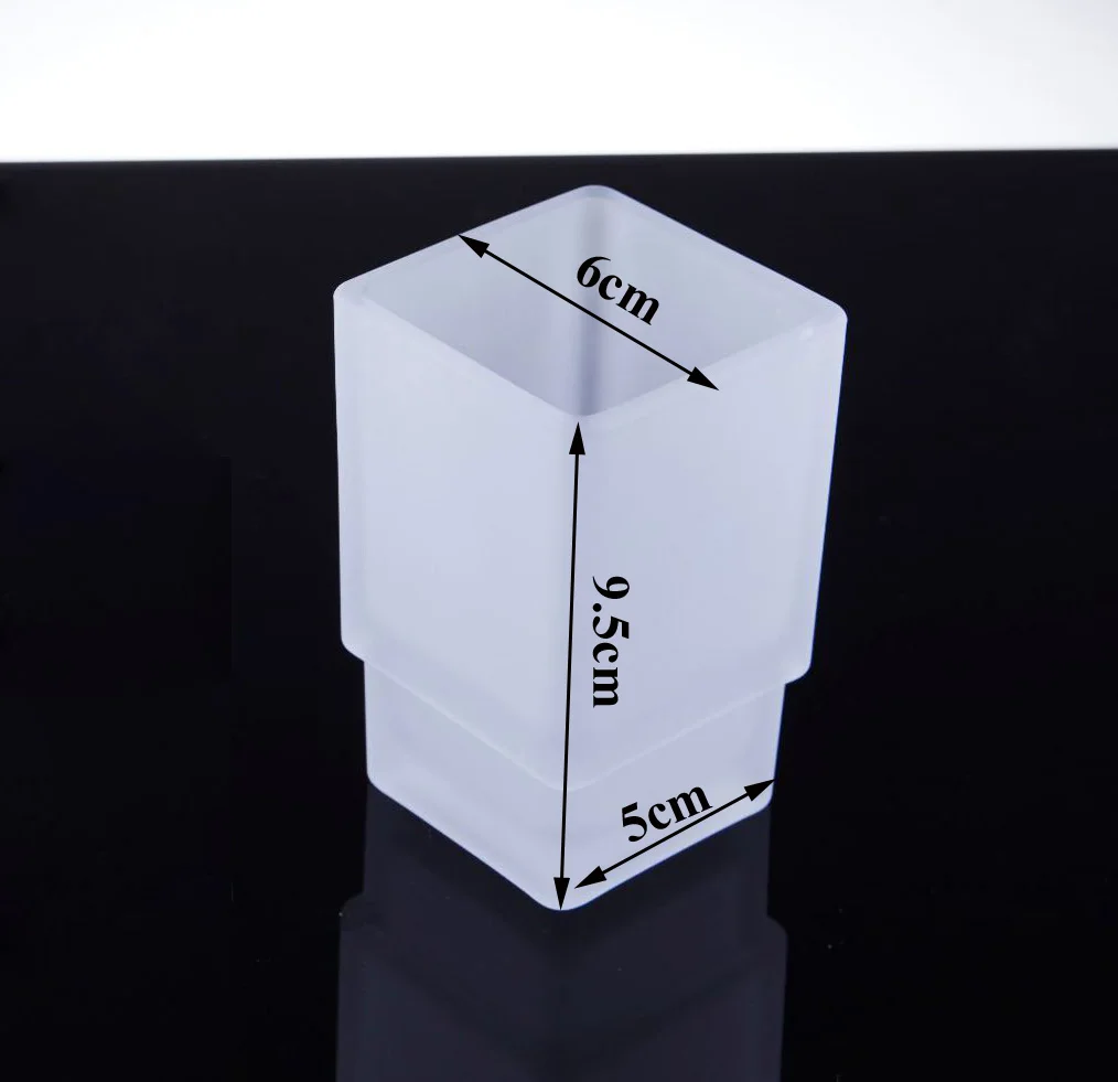 Description Picture 5 of itembathroom hotel household square round glass toothbrush cup frosted or transparent