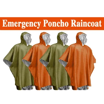 3 In 1 Outdoor Military Raincoat Hooded Sleeve Waterproof Rain Poncho Motorcycle Rain Cover Camping Hiking Travel Rainwear Tent 1