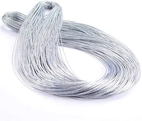 

Silver Thread,Tag Thread,Silver String Metallic Cord Jewelry Thread Craft String Lift Cord for Wrapping, Hair Braiding and Craft