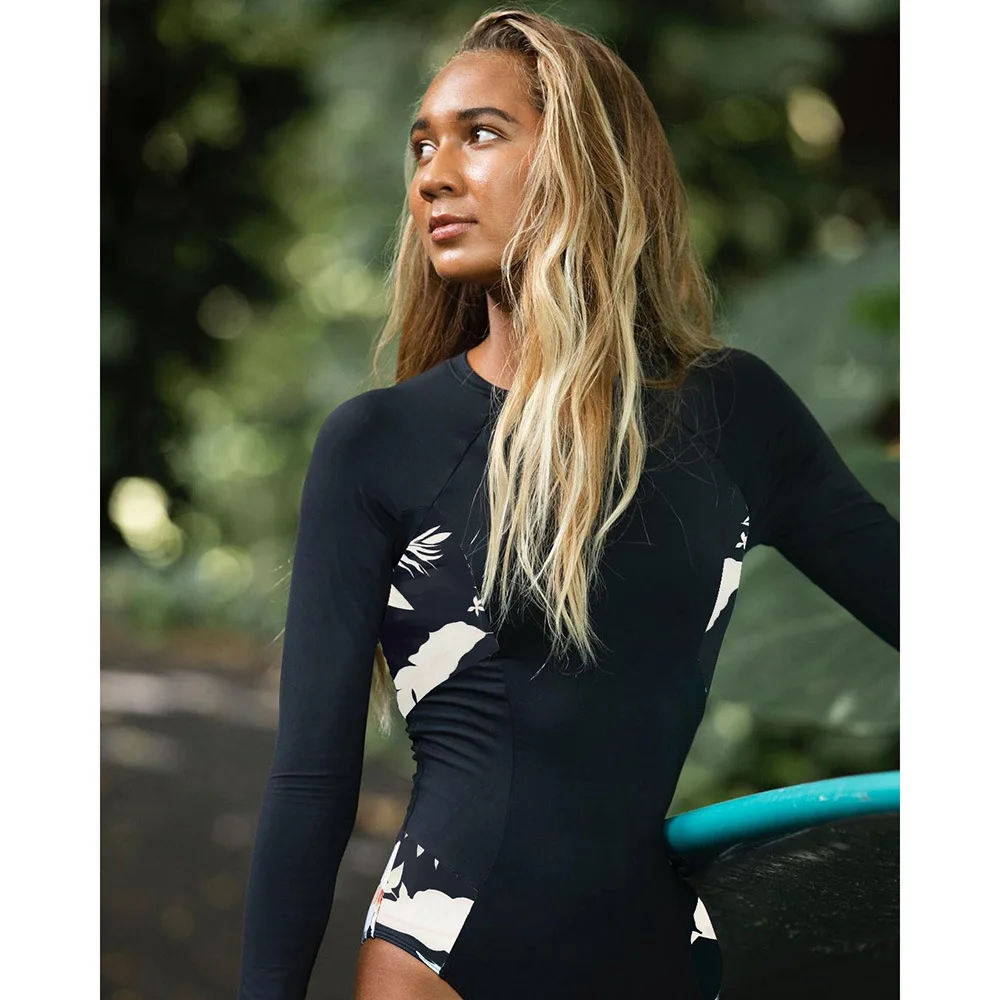 2023 New Long-sleeved One-piece Swimsuit Women's Zipper One-piece Swimsuit Surfing Suit Swimwear Summer Beach Wear