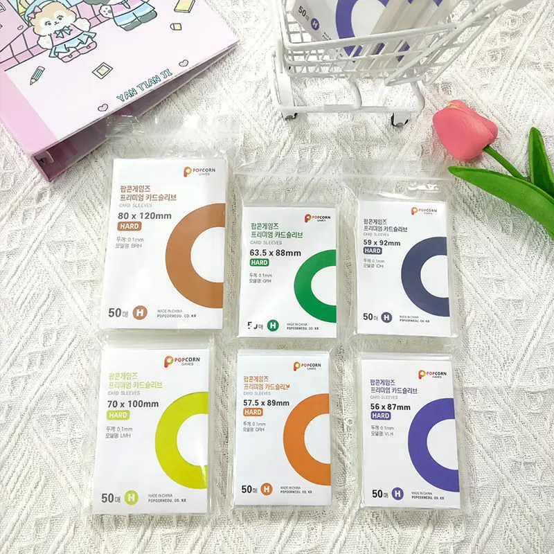 Kpop Photocard Holder Clear Popcorn Card Sleeves Transparent and Acid-free Photographic Protector Film for Pictures 50Pcs photocard protector photocard holder photo card holder