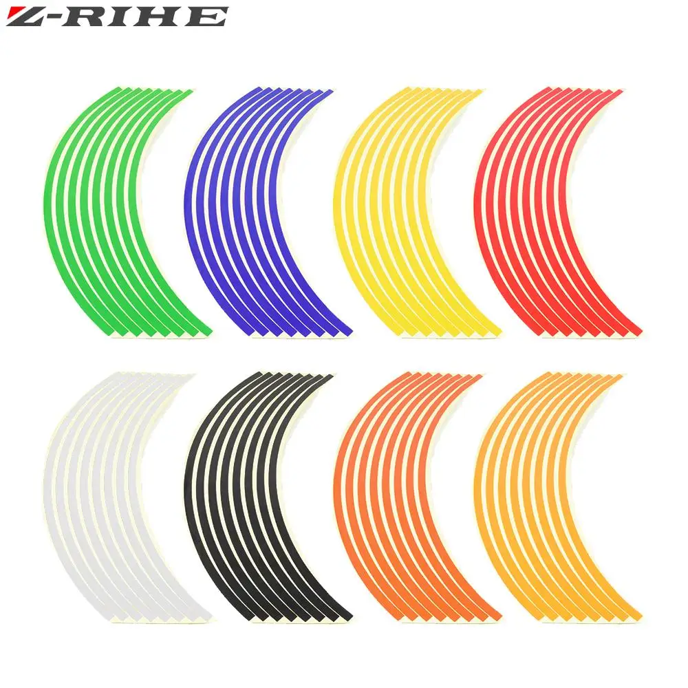 Motorcycle Wheel Sticker Reflective Decals Rim Tape For KAWASAKI ZX12R ZX6R ZX636R Z900 Z650 Z800 Z750 Z400 Z1000 H2R KX 80 85